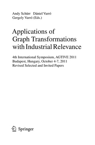 Cover for Applications of Graph Transformations with Industrial Relevance