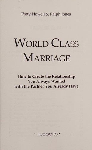 Cover for World Class Marriage