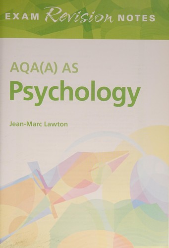 Cover for AQA (A) AS Psychology