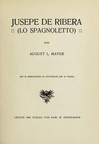 Cover for Jusepe de Ribera (Lo Spagnoletto)