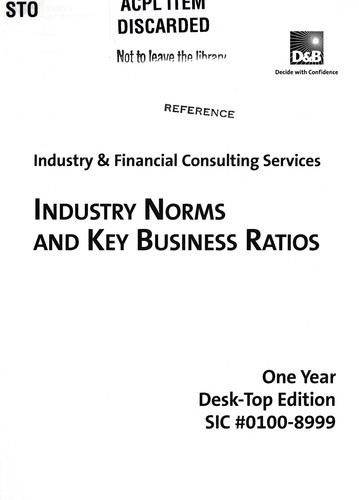 Cover for Dun & Bradstreet Industry Norms & Key Business Ratios