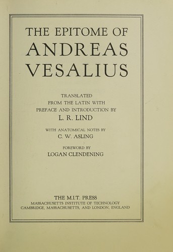 Cover for The epitome of Andreas Vesalius.