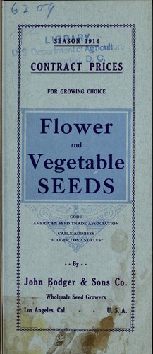 Cover for Season of 1914 contract prices for growing choice flower and vegetable seeds