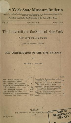 Cover for The constitution of the Five nations