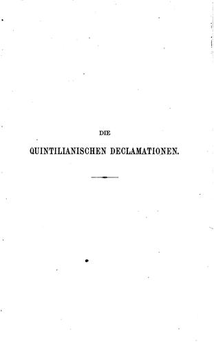 Cover for Quintilianischen Declamationen