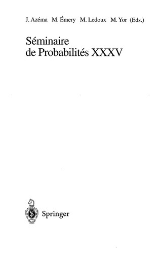 Cover for Séminaire de probabilités XXXV