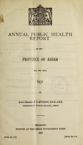 Cover for Annual sanitary report of the Province of Assam