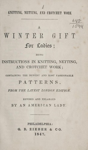 Cover for Knitting, netting and crochet work