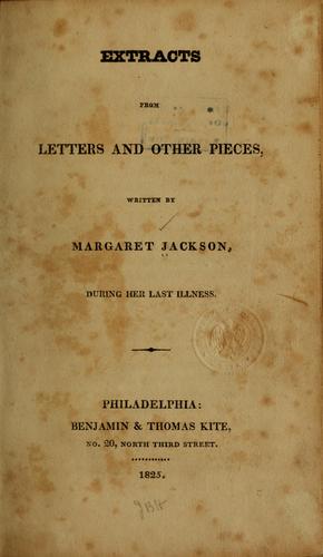 Cover for Extracts from letters...