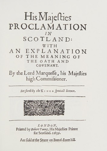 Cover for His Majesties proclamation in Scotland.