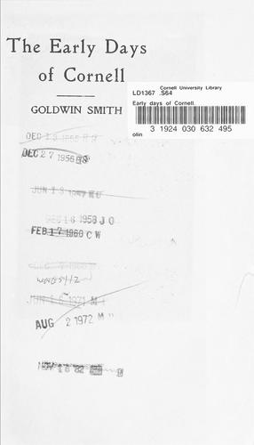 Cover for Early days of Cornell