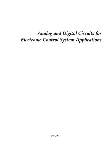 Cover for Analog and digital circuits for electronic control system applications