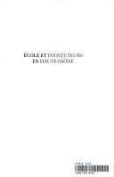 Cover for Ecole et instituteurs en Haute-Saône