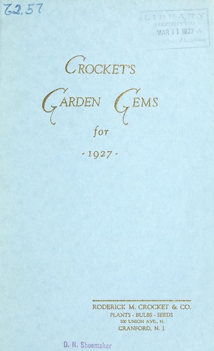 Cover for Crocket's garden gems for 1927 [catalog]