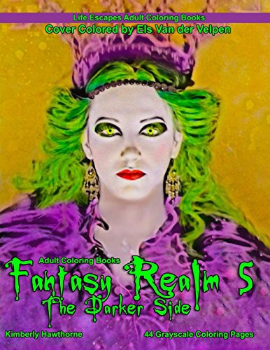 Cover for Adult Coloring Books Fantasy Realm 5 the Darker Side