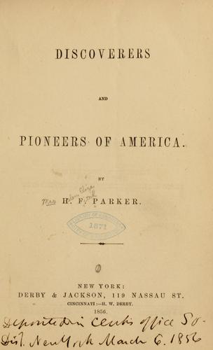 Cover for Discoveries and pioneers of America.