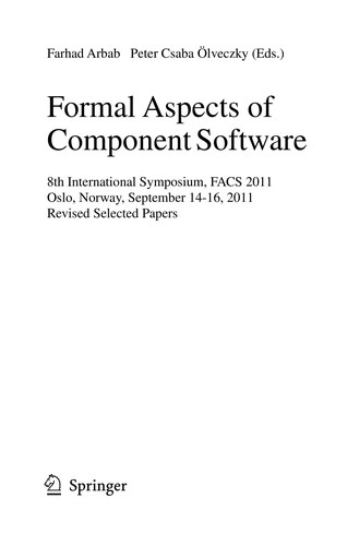Cover for Formal Aspects of Component Software