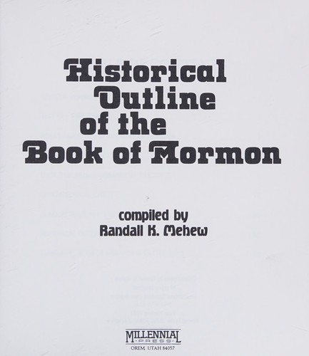 Cover for Historical Outline of the Book of Mormon