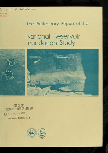 Cover for The Preliminary report of the national reservoir inundation study