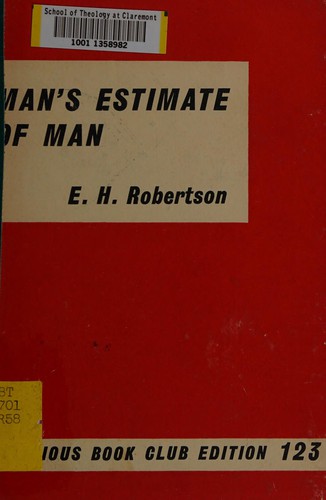 Cover for Man's estimate of man
