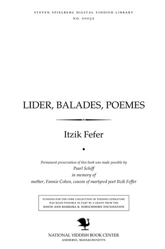 Cover for Lider, balades, poemes
