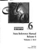 Cover for Stata reference manual