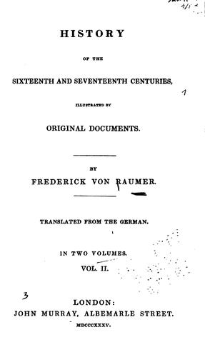 Cover for History of the sixteenth and seventeenth centuries