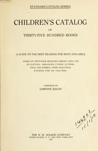Cover for Children's catalog of thirty-five hundred books