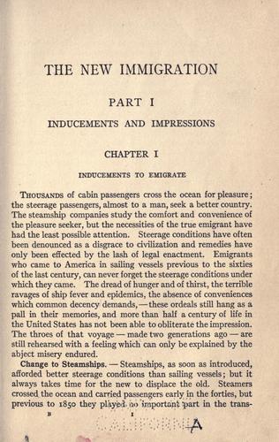 Cover for The new immigration