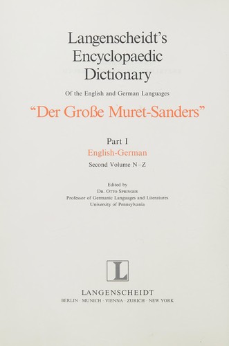 Cover for Langenscheidts enzyklopädisches Wörterbuch der englischen und deutschen Sprache