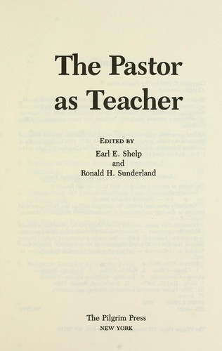 Cover for The Pastor as teacher