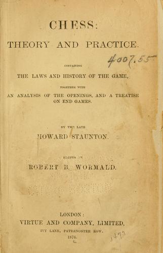 Cover for Chess: theory & practice
