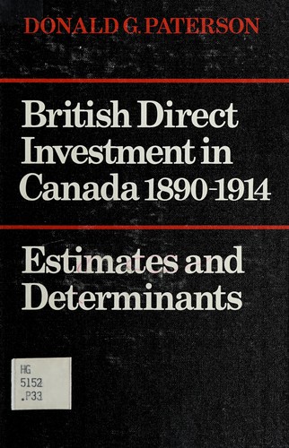 Cover for British direct investment in Canada, 1890-1914