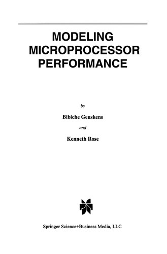 Cover for Modeling Microprocessor Performance