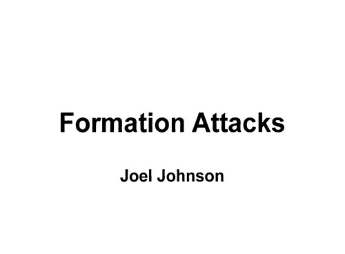 Cover for Formation attacks