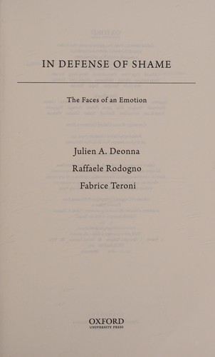 Cover for In defense of shame