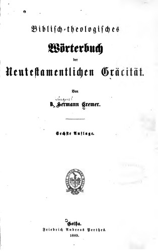 Cover for Biblisch-theologisches Wörterbuch der neutestamentlichen Gräcität