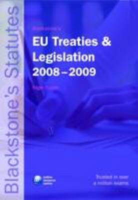 Cover for Blackstones Eu Treaties Legislation 20082009