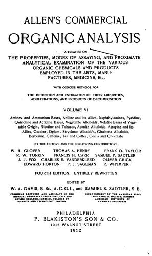 Cover for Commercial Organic Analysis