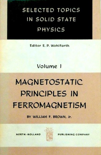 Cover for Magnetostatic principles in ferromagnetism.