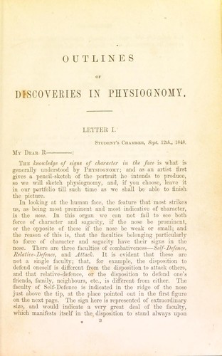 Cover for Outlines of a new system of physiognomy
