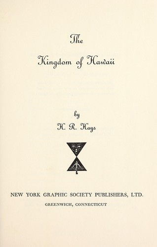 Cover for The Kingdom of Hawaii