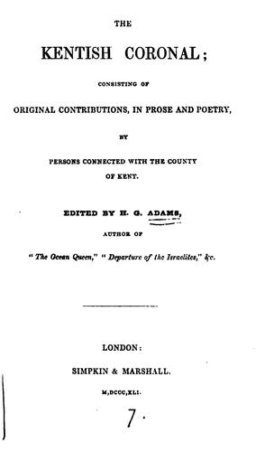 Cover for The Kentish coronal, original prose and poetry by persons connected with the county of Kent, ed ...