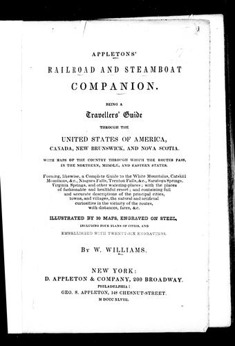Cover for Appletons' railroad and steamboat companion