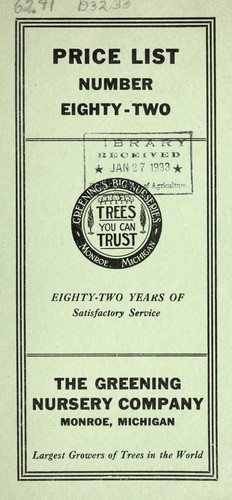 Cover for Price list
