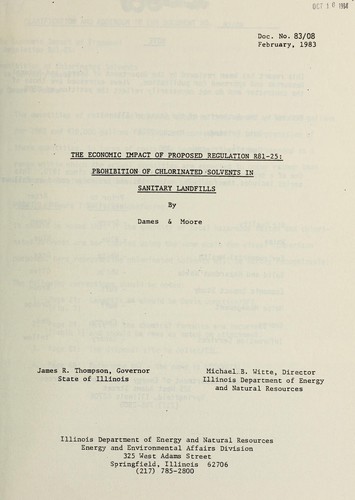 Cover for The Economic impact of proposed regulation R81-25