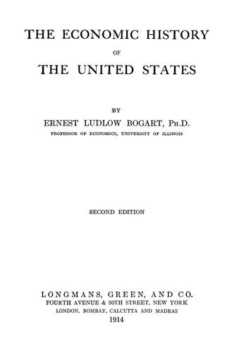 Cover for The economic history of the United States