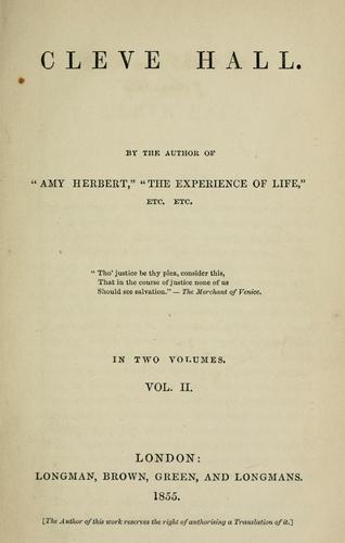 Cover for Cleve Hall