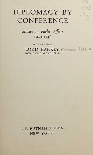 Cover for Diplomacy by conference
