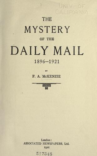 Cover for The mystery of the Daily mail, 1896-1921